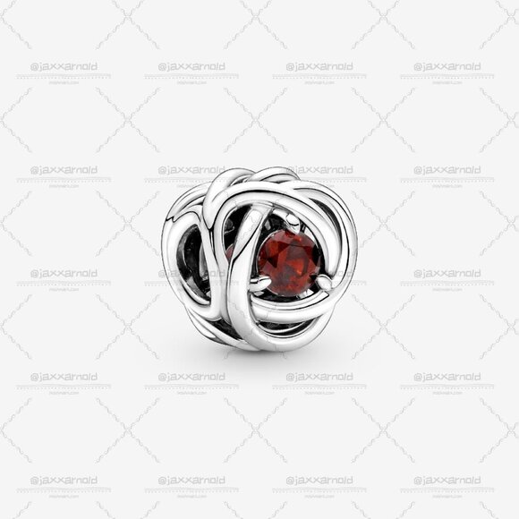 Pandora January Red Eternity Circle Charm - Picture 1 of 5